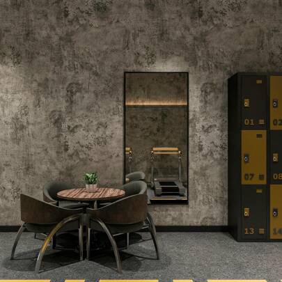 1 Roll Of Retro Cement Gray Self-Adhesive Wallpaper Brown Thickened 3D Stereo Industrial Style PVC Removable And Tearable Peel And Stick Contact Paper Room Decor Home Decor Wall Decor Bathroom Bathroom Decor Wall Paper Wallpapers Kitchen