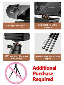 Webcam 1080P Mini Camera Full HD Webcam With Microphone 30fps USB Web Cam For Auto Focus PC Laptop Video Shooting Camera For Desktop Laptop Computer Mini USB Web Camera With Microphones Web Cam Cover - Multicolor - View 4