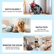 Reletech [Surveillance sans fil intelligente] Caméra de sécurité domestique à rotation 360° Détection de mouvement humain + alarme de zone Batterie à grande capacité + stockage sur carte TF Connexion point d'accès WiFi Prise en charge de l'enregistrement en boucle