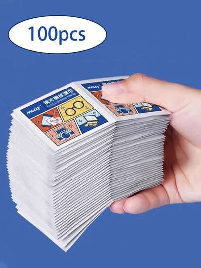 100 piezas de toallitas limpiadoras de lentes, toallitas limpiadoras de pantallas de teléfonos móviles/espejos, aptas para el secado rápido de pantallas de gafas, empaque independiente, papel limpiador de vasos de vidrio, papel limpiador de vidrio portátil, apto para viajes, al aire libre, deportes, oficina, escuela y otros usos de moda.