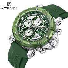 NAVIFORCE Men's Multifunctional Quartz Sport Watch Rubber Band With Night Light & Chronograph, Perfect For Business Casual/Gym/Luxury