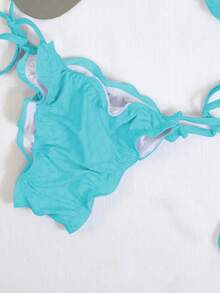 新款性感两件式比基尼，女士两件式泳衣，适合海滩和泳池穿着，可拆卸胸垫，女士夏季连衣裙，女士夏季服装，度假，半身裙，伊比沙岛套装，女士泳装，比基尼套装，女士泳衣，女士沙滩装，度假套装，沙滩裙，女士比基尼套装，泳装，薄荷蓝 - 薄荷藍 - 查看 9