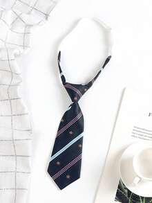 1pc Boys And Girls Short Children's Tie Stripe Kindergarten Elementary School Uniform Performance Accessories - Multicolor - View 12