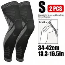 1 Pair- Long Knitted Compression Knee Sleeves, Full Leg Compression Sleeves, Long Knee Braces Support, Knee Braces For Men& Women, Apply Full Leg Pressure During Exercise, Suitable For Daily Life, Work, Fitness Running, Basketball, Volleyball! Gym Accessories Knee Support Sports Knee Pads Gym Knee Pads