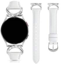 Curea de ceas din piele de lux cu cataramă în formă de C cu diamant - Compatibilă cu Galaxy Watch 7/6/5/4 (40 mm/45 mm) și Watch 6 Classic (43 mm/50 mm) și Watch 5 Pro (45 mm) - Curea confortabilă și rezistentă la transpirație - Design subțire și modern - Opțiuni multicolore - Perfectă pentru afaceri/întâlniri/nunți/petreceri/ținute de zi cu zi - Cadoul ideal pentru femei
