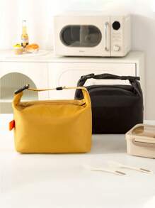 1pc New Insulated Lunch Box Tote Bag With Large Capacity, Foldable For Work, Portable Lunch Bag, Simple And Large Storage Capacity