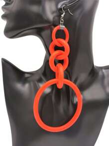 MARLIWOO 1 Pair Exaggerated Gothic Style Hollow Long Earrings, Unique Hiphop Fashion Jewelry For Women