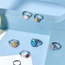 10/20 piezas de base de anillo ajustable de acero inoxidable apta para cabujones de cristal de 10/12/14/16/18/20/25 mm para hacer manualidades y joyería DIY