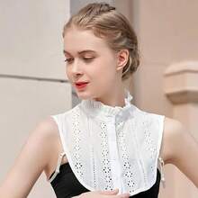 1pc Women White Detachable Adjustable Peter Pan Collar Casual Comfort, For Outfit Matching For Dress For Christmas Decor, Festival - White - View 2