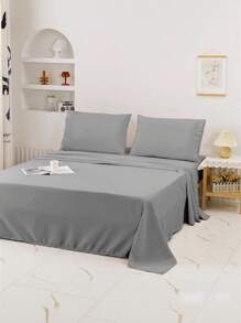 Juego de cama de tres piezas, de varios tamaños (90/105/135/150/180/200) y colores, conjunto de suave y sin estampados, ropa de cama moderna y sencilla, sábanas de un solo color, textil hogareño, color puro que no se descolora ni pierde brillo.