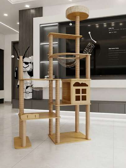 This Cat Tree Is Not Only A Practical Pet Item, But Also A Highly Decorative Work Of Art. Its High-End Quality And Unique Design Create A Strong Visual Impact. Whether Placed In A Private Cat House Or A Cat Cafe, It Can Become The Focal Point, Adding A Distinct Charm To The Entire Space.