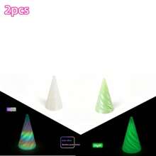 1/2/4 piezas Juguetes de descompresión en espiral impresos en 3D, Cono imposible, Juguetes de transferencia piramidal, Decoración de escritorio de ilusión de línea de vórtice mini, Regalos, Aliviar la ansiedad, Versión que brilla en la oscuridad requiere carga con luz solar, Color arcoíris y brillo aleatorio