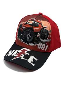 1 Peça Boné de Beisebol com Estampa de Veículo Fora de Estrada & Escavadeira para Crianças, Chapéu de Sol Fofo de Veículo de Construção