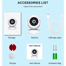 Reletech [Surveillance sans fil intelligente] Caméra de sécurité domestique à rotation 360° Détection de mouvement humain + alarme de zone Batterie à grande capacité + stockage sur carte TF Connexion point d'accès WiFi Prise en charge de l'enregistrement en boucle