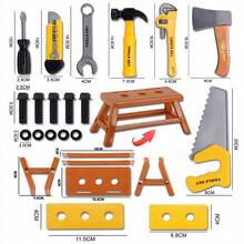 1set Boys Tool Building Set Repair Tools Box Toy, Simulated Electric Drill Screwdriver Pretend Play, Children Birthday Gift