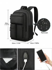 Laptop Backpack, Waterproof Anti-Theft Backpack,Large Capacity Travel Backpack, 13.3 Inch Laptop Backpack With USB Port Laptop Backpack Man Backpack For Travel Bag Laptop - Black - View 2