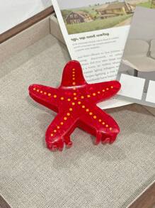 1pc Women's Bling Starfish Plastic Hair Clip, Colorful Acrylic Hair Accessory, Suitable For Everyday Wear, Gift For Girlfriend Summer Hair Claws Claw Clips Hair Clips Hair Jaw Clip Hair Clamps Hair Clutch Hair Catcher Clip