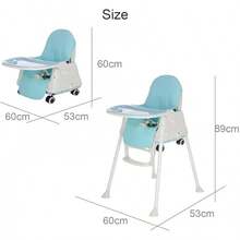 3-In-1 Convertible Baby High Chair With Adjustable Height |   Dishwasher-Safe Tray, 5-Point Harness & Foldable Design |   Ergonomic Infant Feeding - Pink - View 2