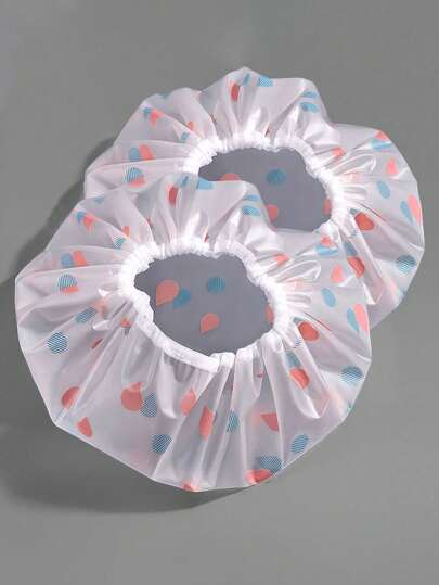 3/5pcs Reusable Thick Waterproof Shower Cap Set - Random Patterns | Salon & Home Bathing Essential, Ladies Hair Care Shower Cap (Bathroom Accessory) Bathroom Decor Fall Decor Back To School