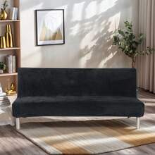 Armless Sofa Cover Spandex Futon Slipcover Non-Slip Sofa Cover Foldable Sofa Seat Covers Without Arms Sofa,Bed,Slipcover,Couch,Sofa Protector - màu đen - Xem 1