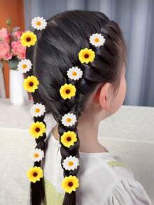 Multiple Pieces Countryside Style Faux Flower Decor Hair Clips For Girls - Multicolor - View 2