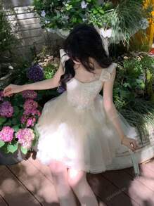 Stile nuovo 2025, abito stile Lolita corto, design originale, dolce e carino, stile ballerina, stile principessa