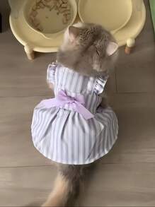 Cat Print Princess Stvle Ombre FurMesh Summer Dress For Small Dogs& Cats,Lightweight