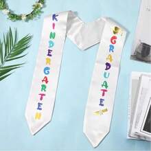 1 pieza Correa para el hombro de graduación, diseño de letras y gorro de colores con cinturón de cintura de poliéster para ceremonia de graduación, lavable a máquina, decoración de graduación, regalo de graduación