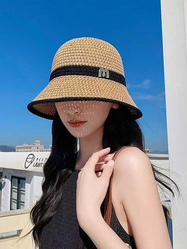 1PC Summer Women's New Sun Protection Hat Straw Woven Sun Hat Casual Washbasin Hat Travel Outdoor Summer Cool Hat