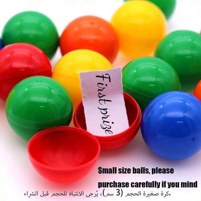 20个/50个小尺寸惊喜派对彩票球，尺寸3厘米/1.18英寸 - 塑料神秘奖品胶囊，适用于生日、婚礼和游戏抽奖，颜色随机混合