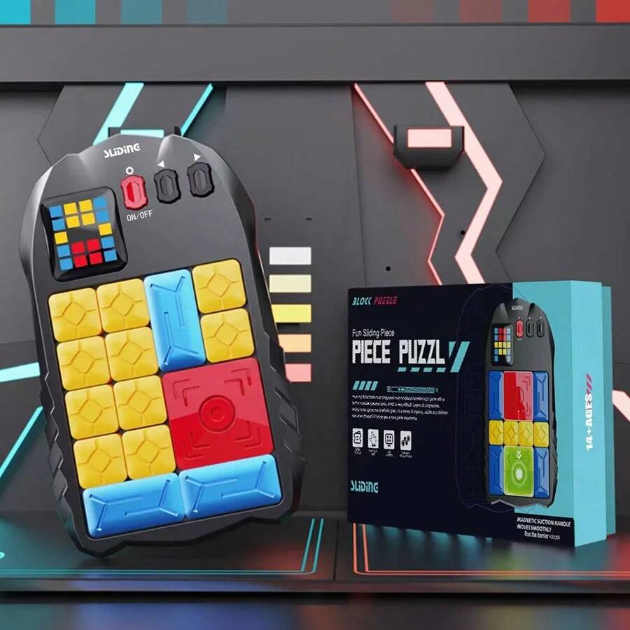 1 set Jeux Klotski, jeu STEM, jeux de puzzle pour adultes - avec plus de 500 niveaux, jeux électroniques pour le cerveau - jouets fidget de voyage, casse-tête amusants pour tous les âges, meilleur cadeau pour Noël, Pâques, anniversaire (2 piles AAA non incluses)