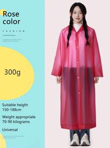 TIANPINGZHAOHUI Verdickte Kapuzen Regenponcho, Outdoor Regenkleidung aus TPU Material, 118cm x 70cm, rot