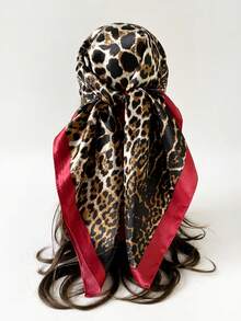 90cm Bohemian Style Women's Leopard Print Scarf, Casual Sun Protection Headscarf/Neck Scarf, Suitable For Nighttime Wrap, Sleeping And Daily Wear, Can Be Used As Scarf, Headband, Headpiece Or Dress Accessory - Multicolor - View 13