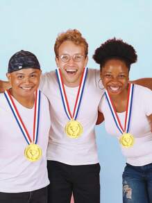 5/10/15/20/30 piezas de Medallas doradas de plástico para ganadores de competiciones deportivas, medallas del Juego de la Antorcha Dorada, medallas de Campeones, premios de Juegos de Equipo