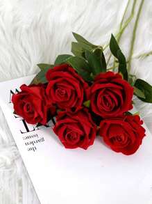 Rosa di velluto artificiale, decorazione per matrimoni, decorazione domestica per San Valentino, regalo di rose, rosa rosa