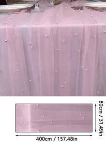 1 Piece Pearl Chiffon Decorative Table Flag Wedding Decoration Tablecloth Indoor And Outdoor Table Decoration Cloth Solid Color Beautiful Background Cloth Wedding Supplies