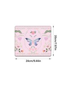 Un tapis de souris de jeu antidérapant en caoutchouc avec un motif de fleur de papillon rose pour ordinateurs de bureau/ordinateurs portables et ordinateurs portables