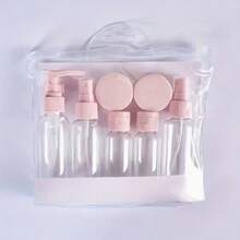 Bộ 7 chai đựng mỹ phẩm du lịch riêng biệt, hộp đựng mỹ phẩm PET trong suốt cỡ máy bay, chai nước hoa, lọ đựng kem, chai xịt, thích hợp đựng nước hoa, sữa dưỡng thể, dầu gội, kem dưỡng, xà phòng, có đầu bơm và thiết kế chống rò rỉ, phụ kiện du lịch (thẻ ngẫu nhiên) - Nhiều màu - Xem 14