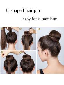 100个/20个装 女士简约时尚街头休闲可爱优雅便捷合金黑色金属U型发夹，尺寸分别为1.97英寸/2.36英寸/2.75英寸，适合女性日常通勤、度假、盘发、沐浴、运动等场合，可作发饰、发夹、发卡、发饰、学习用品、套装、头部配饰、发夹 - 黑色 - 查看 2