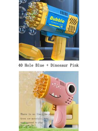 1 件 40 孔发光版太空泡泡枪户外玩具，超长续航，可吹泡泡，玩具，儿童玩具，男孩玩具