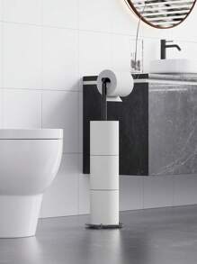 Freestanding Collapsible Paper Holder With Base, Independent Toilet Paper Holder, No Drilling Required, Bathroom & Toilet Backup Paper Storage Rack Bathroom Decor Fall Decor Bathroom Accessories Bathroom Organizer Back To School