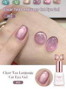 SHANGFEIYA 10ml Sommerklar Katzenaugen Nagellack Gel 2025 Neu Pop Dopamin Porzellanweiß Glasperlen Katzenaugen Gel für Mädchen 1 Stück/6Stück