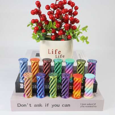 Escultura de escritorio decorativa con diseño de espiral impreso en 3D, figura decorativa para el hogar, serie láser multicolor de espirales, remolino arcoíris, regalo de fiesta, regalo de cumpleaños, recuerdo de graduación, adecuado para diversas ocasiones