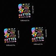 1pc/2pcs/3pcs Heat Transfer Patches, Assorted Color Plastic DIY Iron-On Stickers, Suitable For T-Shirts, Sweatshirts, Jeans, Hoodies, Bags, Pillows, Baseball Caps - Easy Handmade Decals - Multicolor - View 4