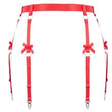 Women Suspender Lingerie Garter Belt With Clips Punk Suspender Belt Bowknot Stockings Clips Gothic Punk Party Dance Costumes Rave Accessory - Multicolor - View 8