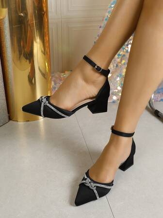 Zapatos de tacón alto negros de moda para mujer, Otoño/Invierno 2025, Tacón grueso, Sandalias Mary Jane de punta cerrada elegantes, Zapatos de tacón medio elegantes para verano, Tacones para mujer, Atuendos de fiesta