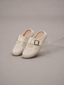 2025 Summer New Popular Hollow-Out Breathable Mesh Slip-On Flat Slide Sandals - Comfortable, Lightweight, Backless, Retro Style, Soft Sole, Fashionable Slider, Suitable For Pregnant Women And Daily Wear