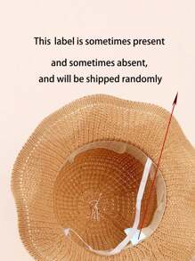 1pc Unisex Baby & Toddlers Wide Brim Knitted Lace Bow Decor Breathable Sun Hat, Casual Daily Use Spring Summer Autumn