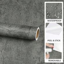 1 Roll Of Retro Cement Dark Gray Self-Adhesive Wallpaper Thickened 3D Stereo Industrial Style PVC Durable Removable And Tearable Peel And Stick Contact Paper Room Decor Home Decor Wall Decor Bathroom Bathroom Decor Wall Paper Wallpapers Kitchen
