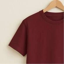 Basic T-Shirt Bright Colors 100% Cotton 30.1 Unisex - 勃根地 - 查看 2